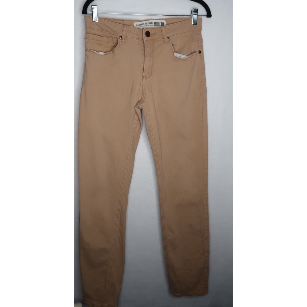 Barbell Pants Mens 30x31 Brown Stretch Light Wash Smart Casual‎ Utility